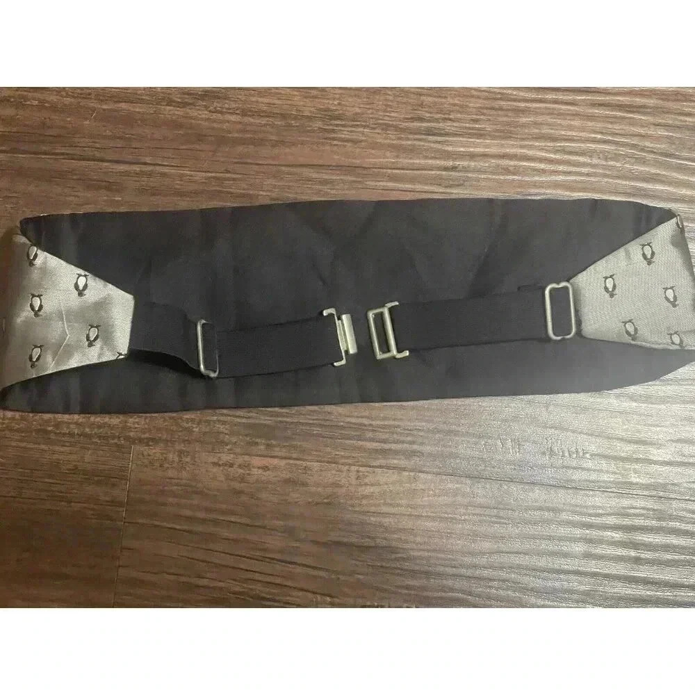 Cummerbund Men’s 100% Silk Penguin Patter Adjustable Tuxedo Accessories - Picture 5 of 6